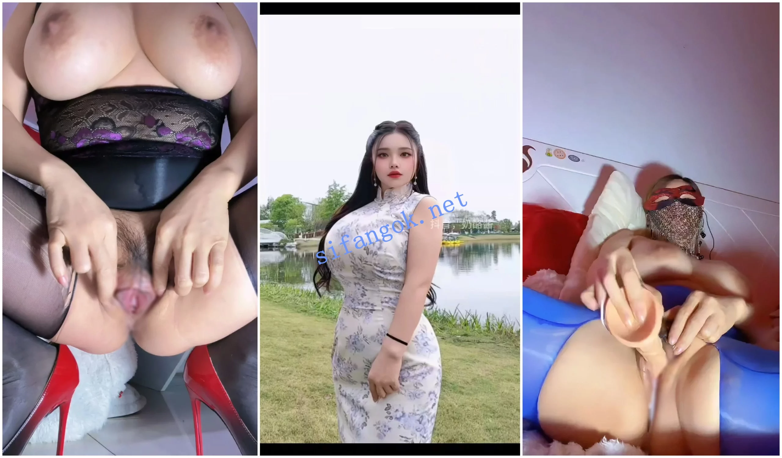 抖音福利 高挑肥臀大奶BBW御姐 奶酪酱 裸舞道具自X 图 04